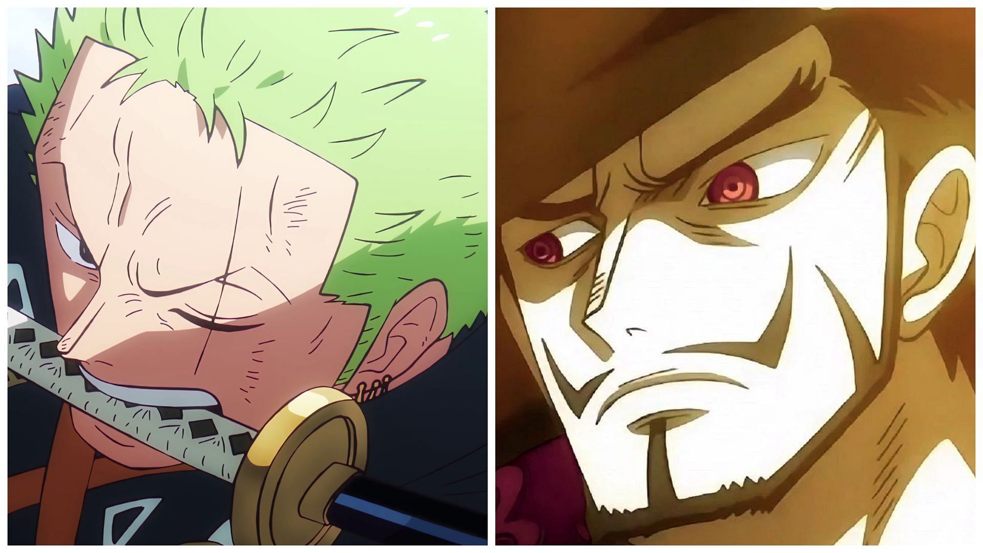Zoro and Mihawk in One Piece (Image via Toei Animation)